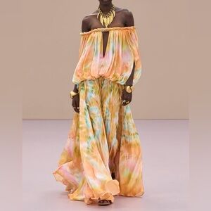 Vibrant Off-Shoulder Maxi Dress